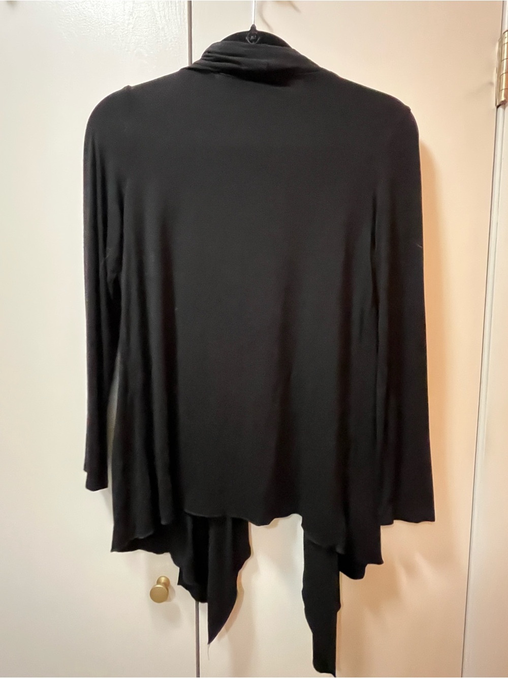 Black Open-Front Women's Cardigan Sweater - Picture 5 of 5